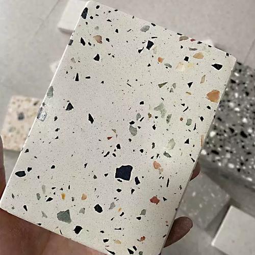 無機預制磚水磨石材料地面施工打樣定制水泥石基荒料水泥板人造石